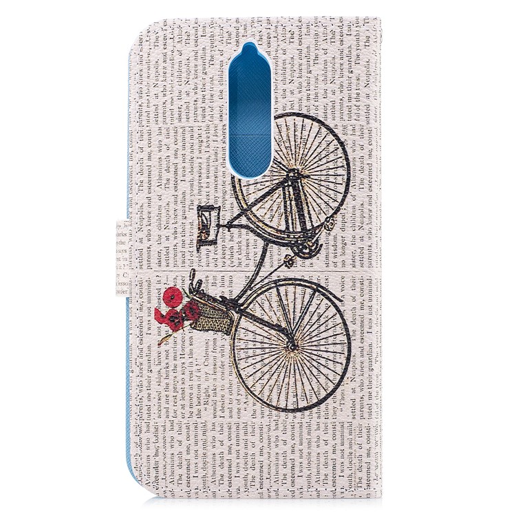 Patterned PU Leather Wallet Stand Protective Mobile Phone Case for Nokia 8 - Bike-2