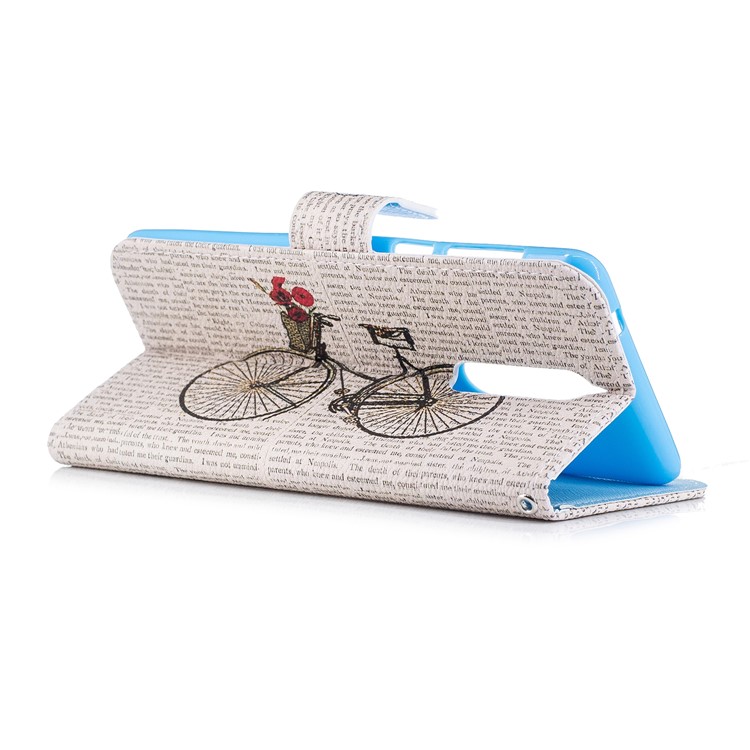 Patterned PU Leather Wallet Stand Protective Mobile Phone Case for Nokia 8 - Bike-3