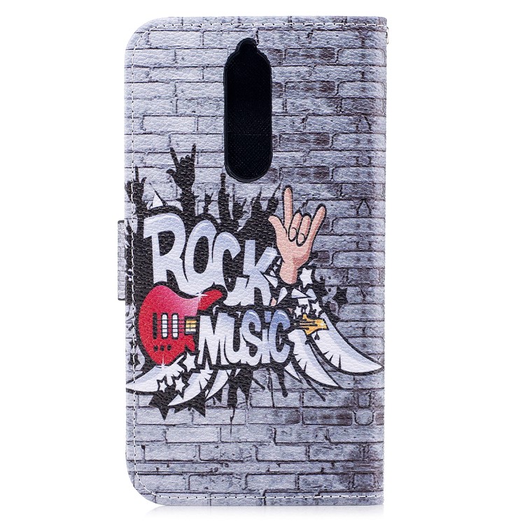 Patterned PU Leather Wallet Stand Protective Cell Phone Shell for Nokia 8 - Rock Music-2