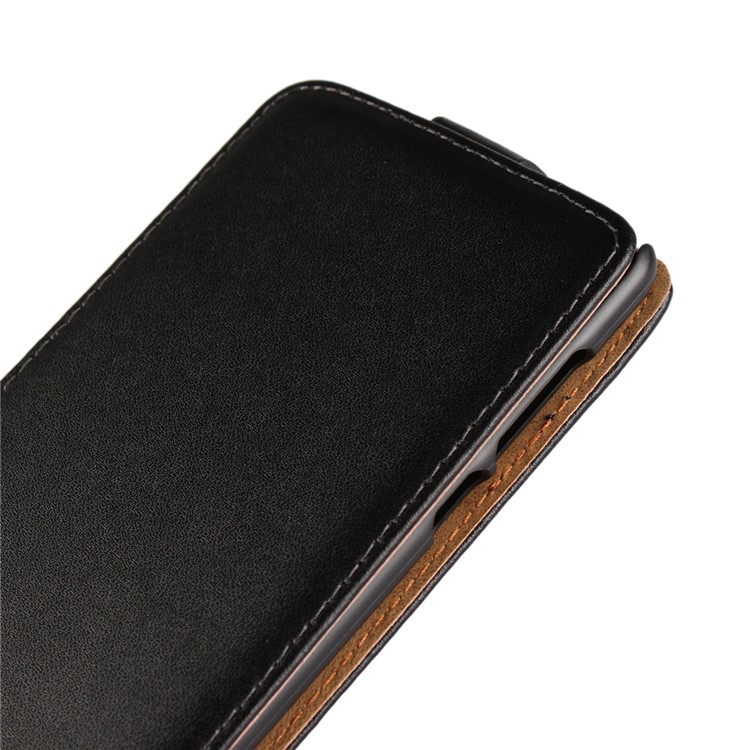 Genuine Split Leather Vertical Flip Mobile Phone Case for Nokia 5 - Black-4