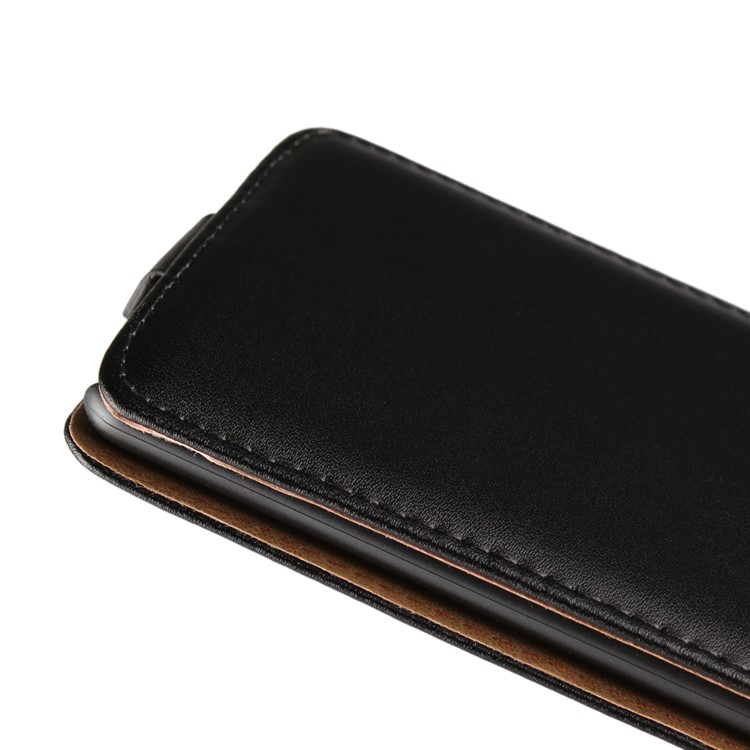 Genuine Split Leather Vertical Flip Mobile Phone Case for Nokia 5 - Black-5