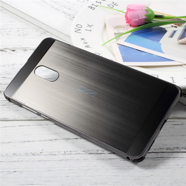 For Nokia 6 Aluminum Alloy Drop-proof Bumper + Brushed Plated PC Back Case - Black-2