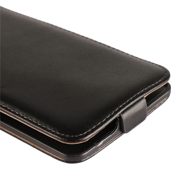 Vertical Flip Genuine Split Leather Protection Mobile Phone Case Accessory for Nokia 6 - Black-6