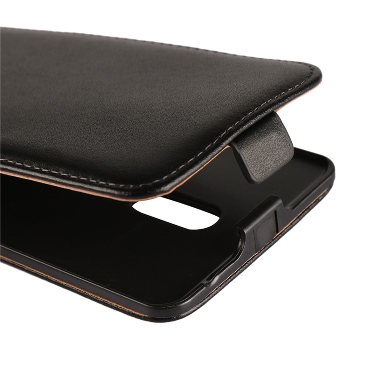 Vertical Flip Genuine Split Leather Protection Mobile Phone Case Accessory for Nokia 6 - Black-7