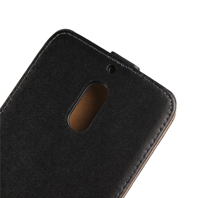 Vertical Flip Genuine Split Leather Protection Mobile Phone Case Accessory for Nokia 6 - Black-8