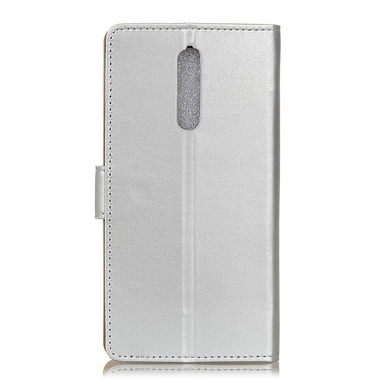 PU Leather Stand Wallet Phone Shell for Nokia 8 - Silver-3