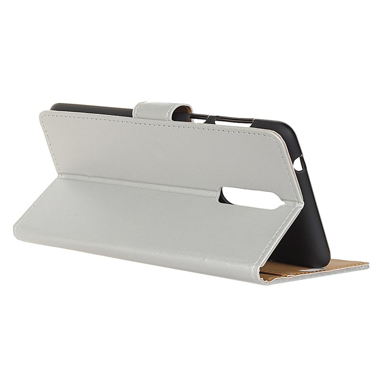 PU Leather Stand Wallet Phone Shell for Nokia 8 - Silver-4
