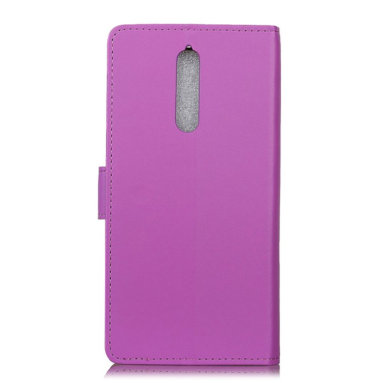 PU Leather Stand Wallet Protective Cover Case for Nokia 8 - Purple-3