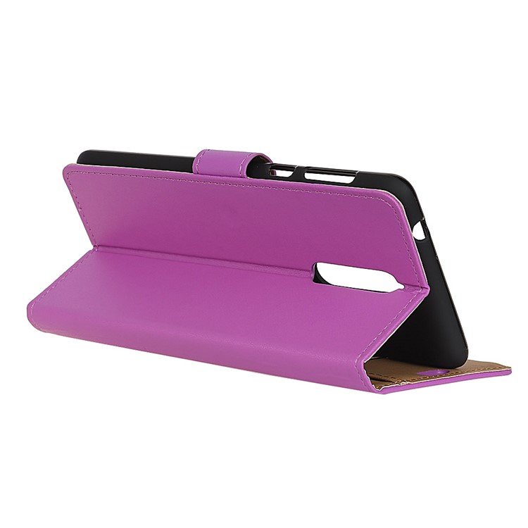 PU Leather Stand Wallet Protective Cover Case for Nokia 8 - Purple-4