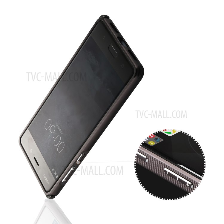 Slide-on Carbon Fiber Plating Hybrid Phone Shell for Nokia 8 (Metal + TPU) - Black-14