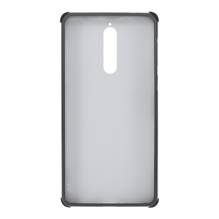 Slide-on Carbon Fiber Plating Hybrid Phone Shell for Nokia 8 (Metal + TPU) - Black-3