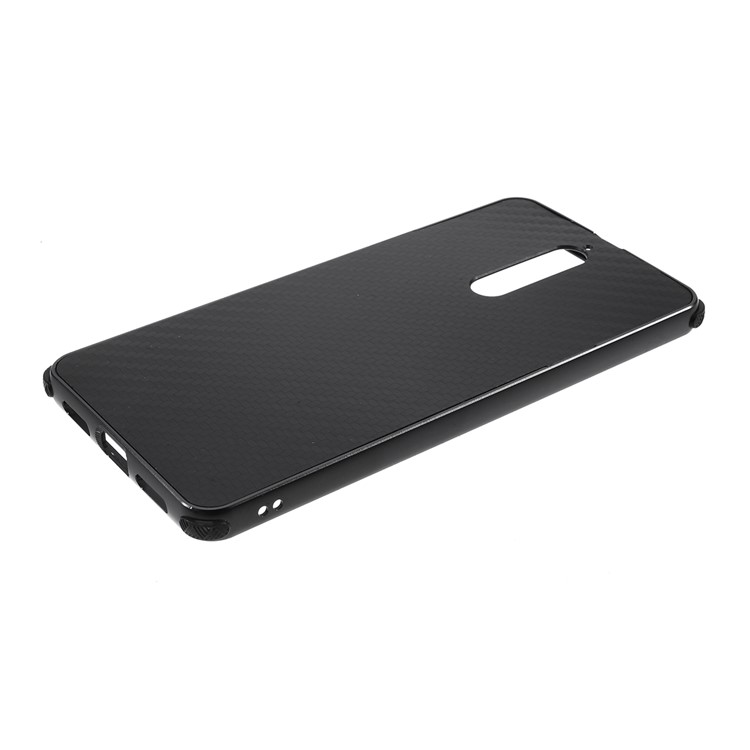 Slide-on Carbon Fiber Plating Hybrid Phone Shell for Nokia 8 (Metal + TPU) - Black-5