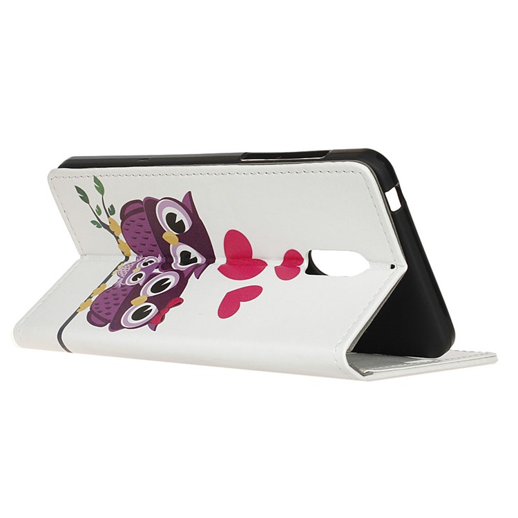 Patterned Wallet Stand PU Leather Phone Accessory Case with Card Holders for Nokia 6 - Lovely Owls-4