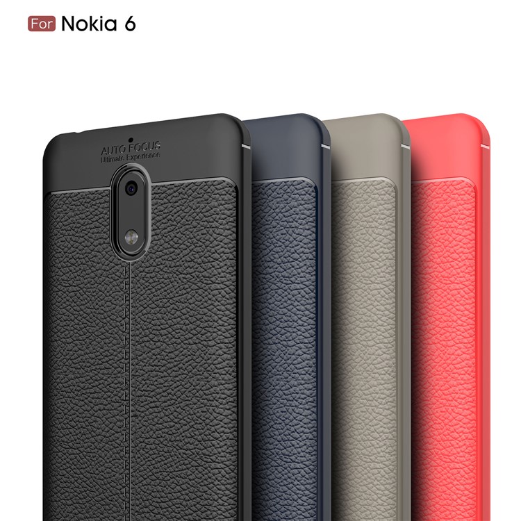 Litchi Grain TPU Cellphone Shell for Nokia 6 - Black-13
