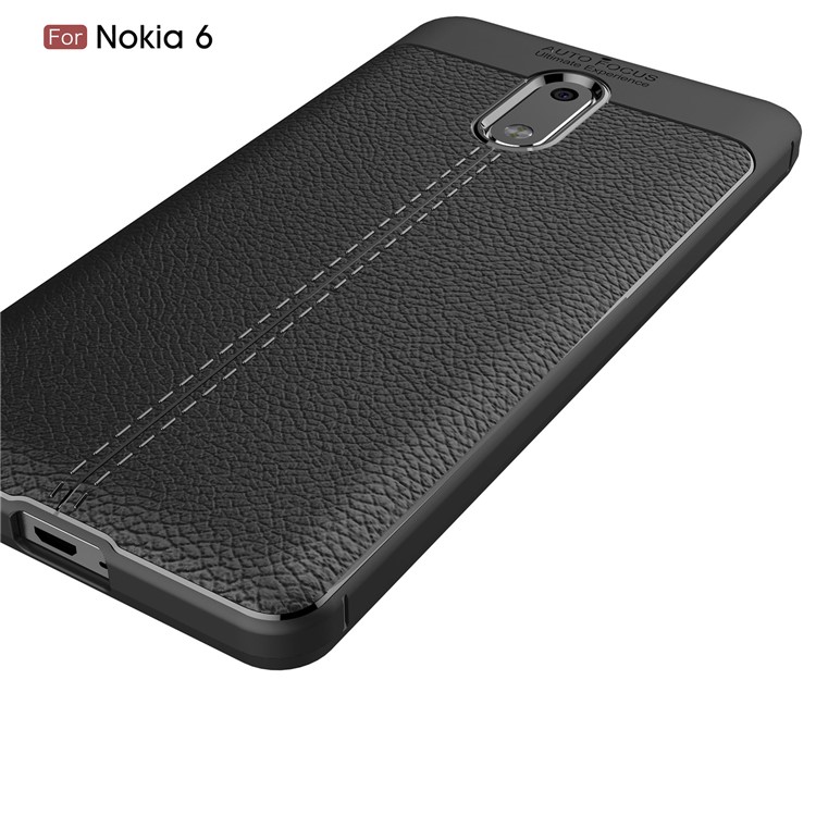 Litchi Grain TPU Cellphone Shell for Nokia 6 - Black-4