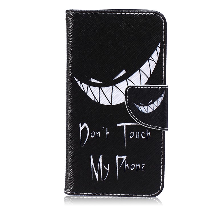 For Microsoft Lumia 640 Dual SIM / 640 LTE Patterned Leather Wallet Mobile Case - Ghost and Do Not Touch My Phone-1