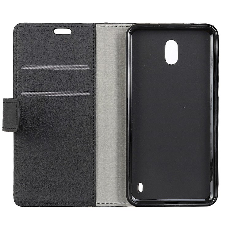 Wallet Magnetic Stand Leather Mobile Phone Shell for Nokia 2 - Black-4