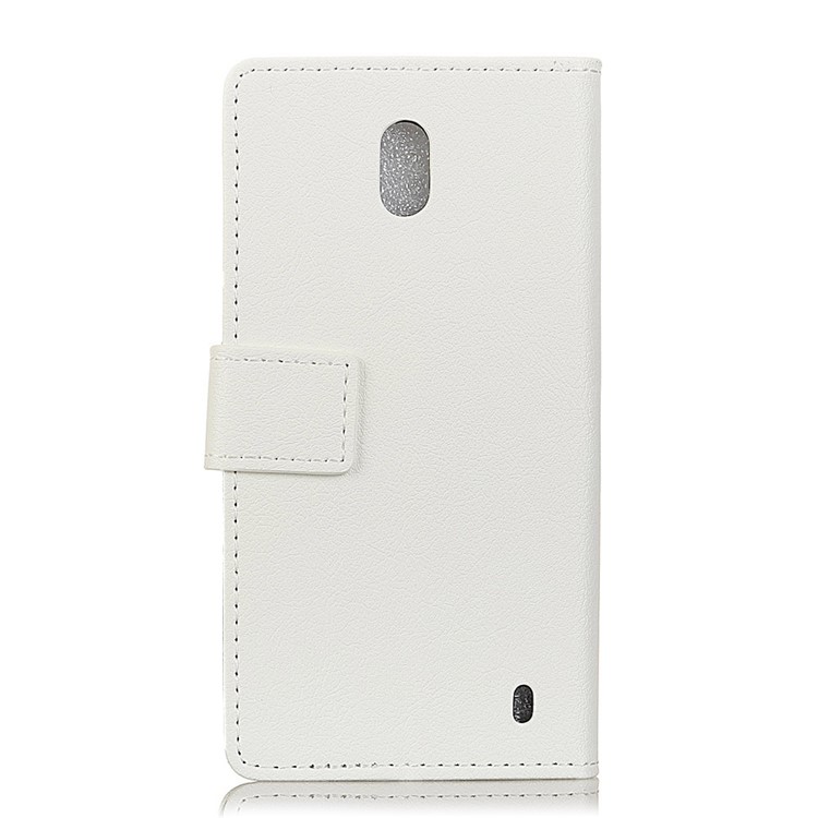 Wallet Magnetic Stand Leather Mobile Phone Case for Nokia 2 - White-2