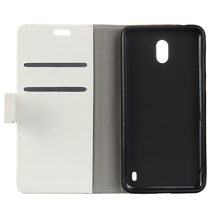 Wallet Magnetic Stand Leather Mobile Phone Case for Nokia 2 - White-4