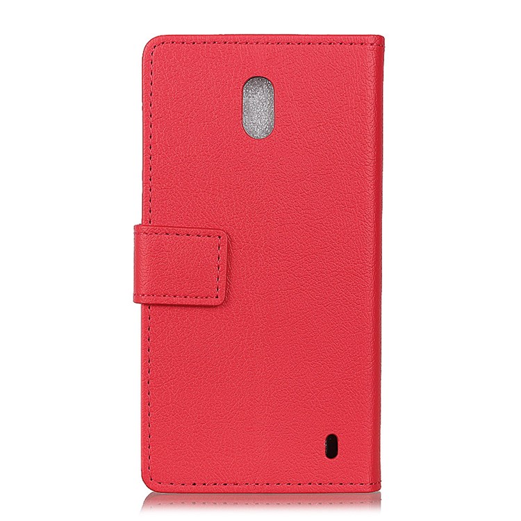 Wallet Magnetic Stand Leather Mobile Phone Cover for Nokia 2 - Red-2