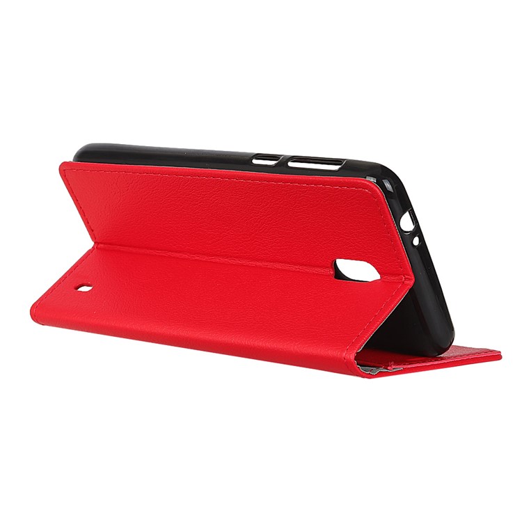 Wallet Magnetic Stand Leather Mobile Phone Cover for Nokia 2 - Red-4