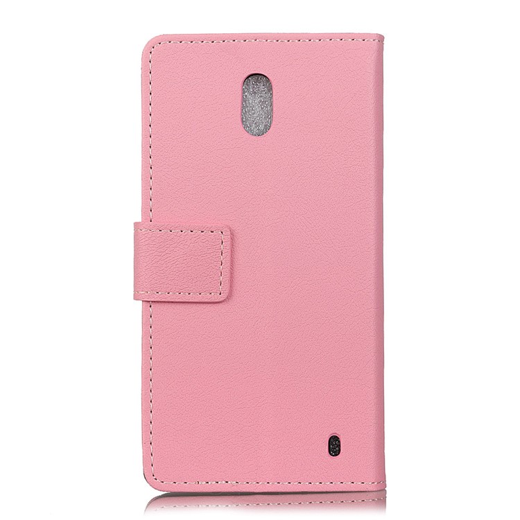 Wallet Magnetic Stand Leather Mobile Phone Casing for Nokia 2 - Pink-2