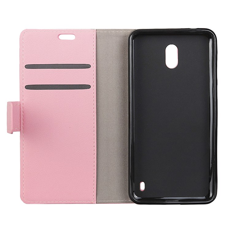 Wallet Magnetic Stand Leather Mobile Phone Casing for Nokia 2 - Pink-4