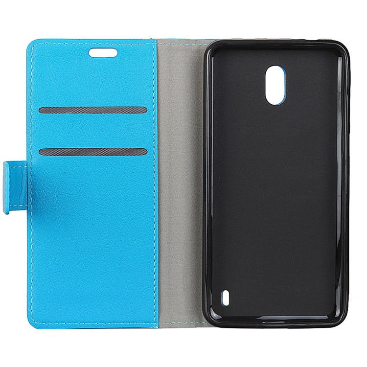 Wallet Magnetic Stand Leather Cell Phone Shell for Nokia 2 - Blue-4