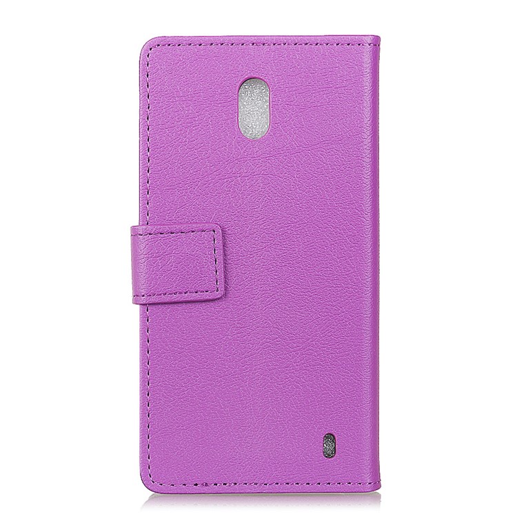 Wallet Magnetic Stand Leather Cell Phone Casing for Nokia 2 - Purple-2