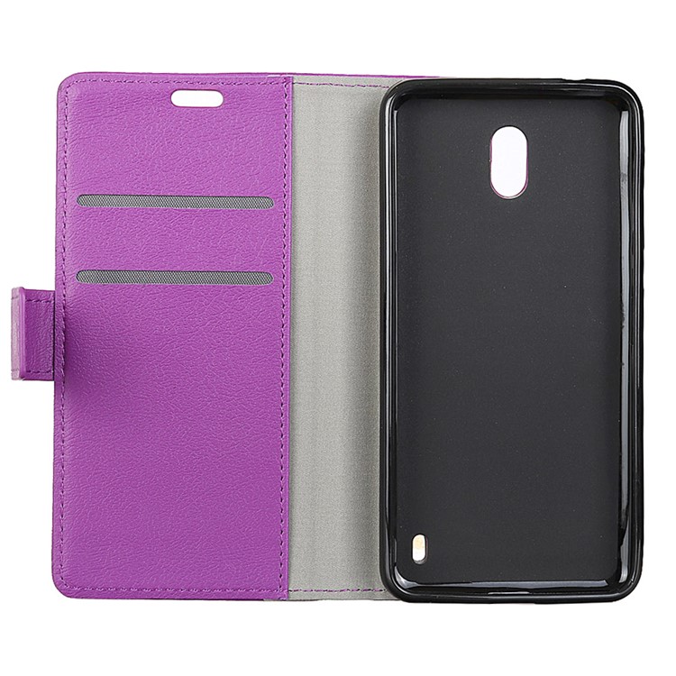 Wallet Magnetic Stand Leather Cell Phone Casing for Nokia 2 - Purple-4