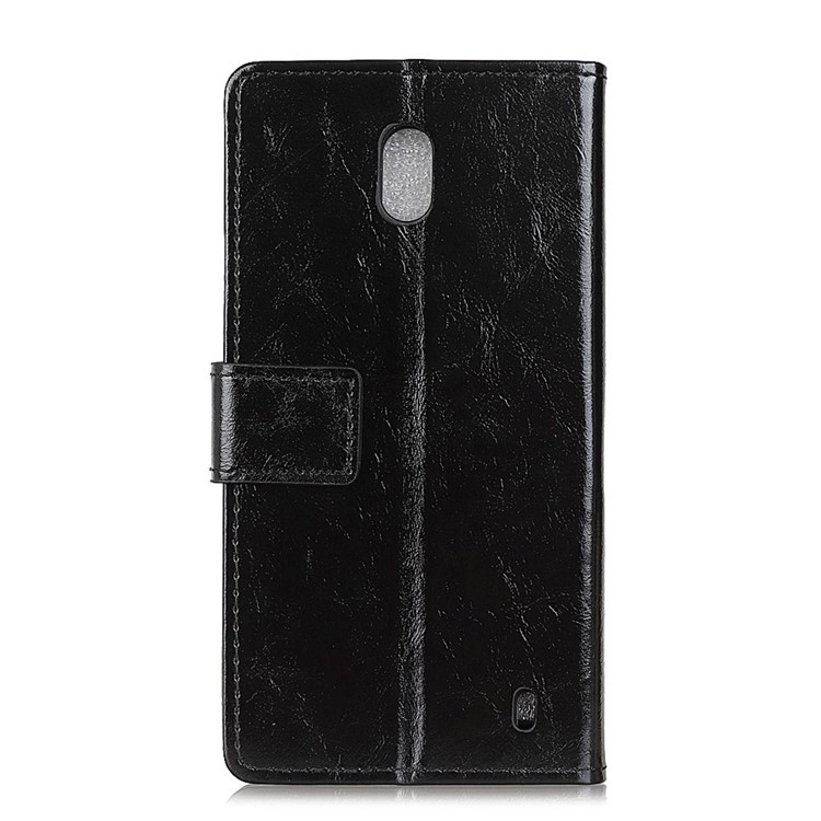 Crazy Horse Magnetic Stand Wallet Leather Mobile Phone Case for Nokia 2 - Black-2