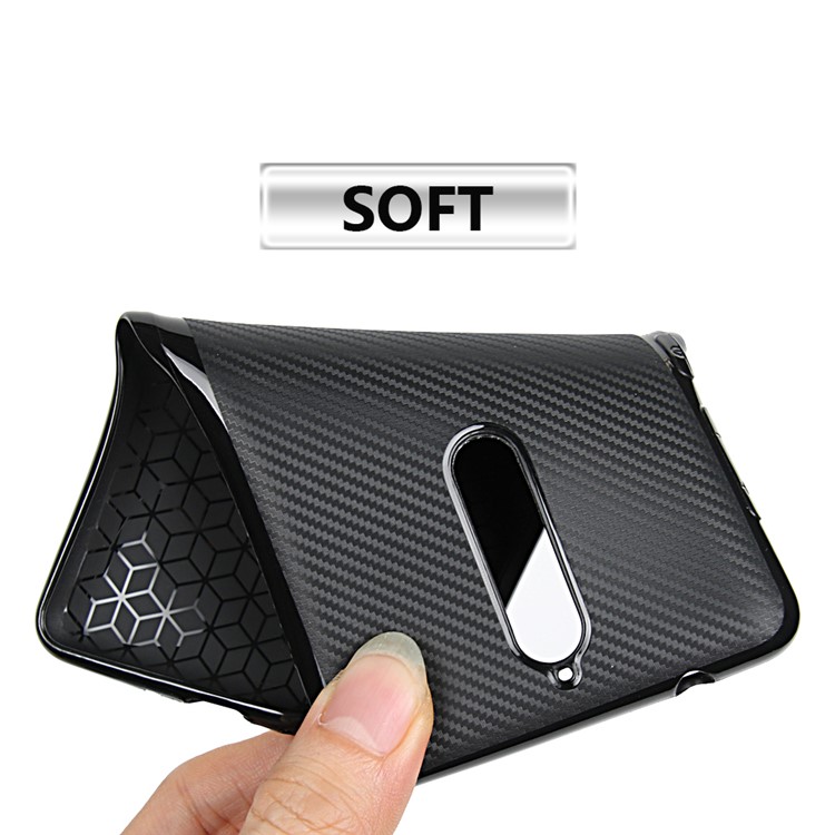Carbon Fiber Skin Soft TPU Protective Case Accessory for Nokia 8 - Black-3