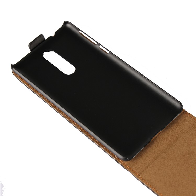 Vertical Flip Genuine Split Leather Case for Nokia 8 - Black-11