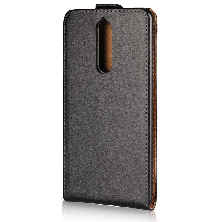 Vertical Flip Genuine Split Leather Case for Nokia 8 - Black-3