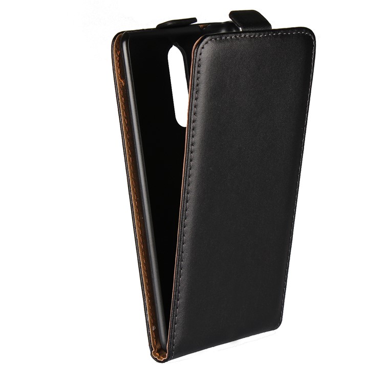Vertical Flip Genuine Split Leather Case for Nokia 8 - Black-4