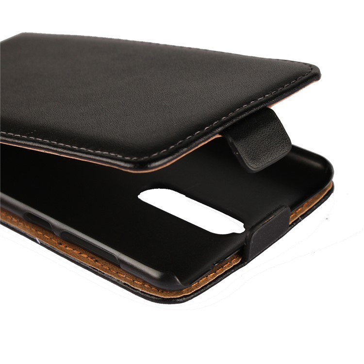 Vertical Flip Genuine Split Leather Case for Nokia 8 - Black-9