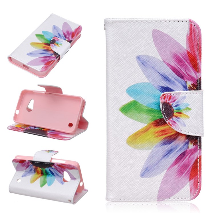 Pattern Printing Wallet Leather Mobile Case for Microsoft Lumia 550 - Colorful Petals-1