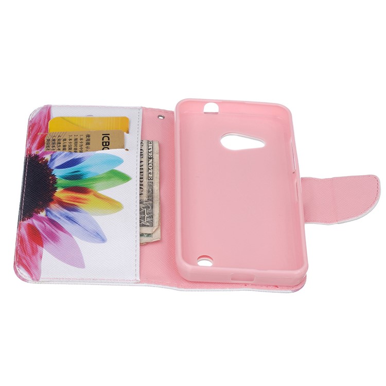 Pattern Printing Wallet Leather Mobile Case for Microsoft Lumia 550 - Colorful Petals-5