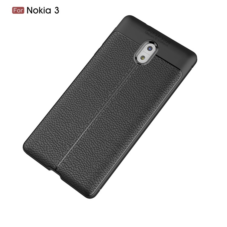 Litchi Grain Soft TPU Mobile Phone Cover for Nokia 3 - Black-12