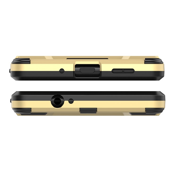 Shockproof PC + TPU Hybrid Kickstand Mobile Phone Case for Nokia 3 - Gold-3