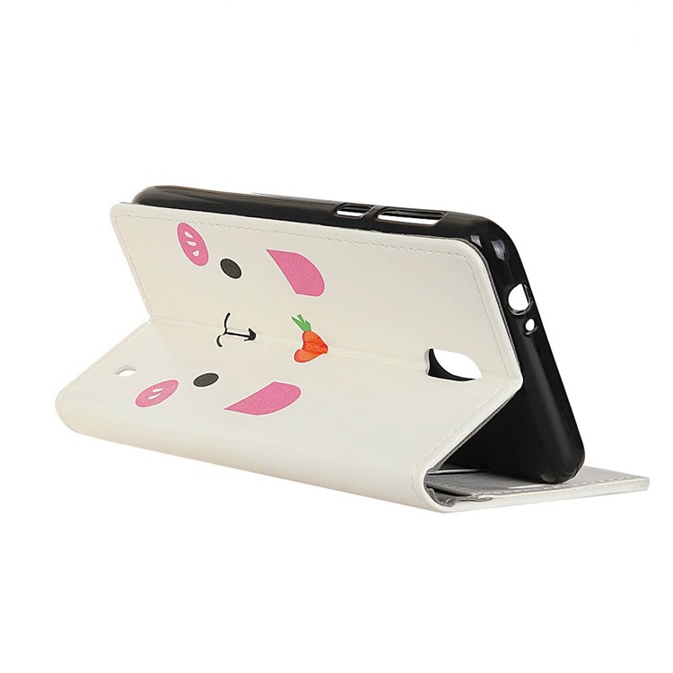 Patterned Printing Leather Wallet Stand Protection Case for Nokia 2 - Cute Animal-3