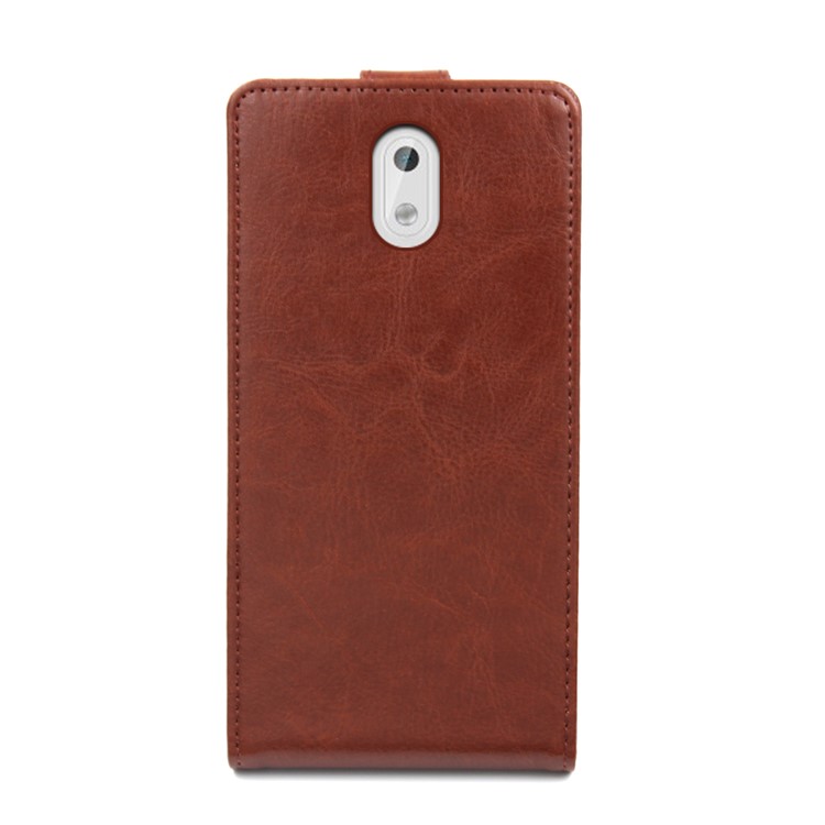 BOGVED Crazy Horse Vertical Flip PU Leather Magnetic Shell Case for Nokia 3 - Brown-7