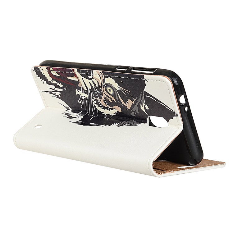 Pattern Printing PU Leather Magnetic Wallet Phone Shell with Stand for Nokia 2 - Fierce Tiger-4