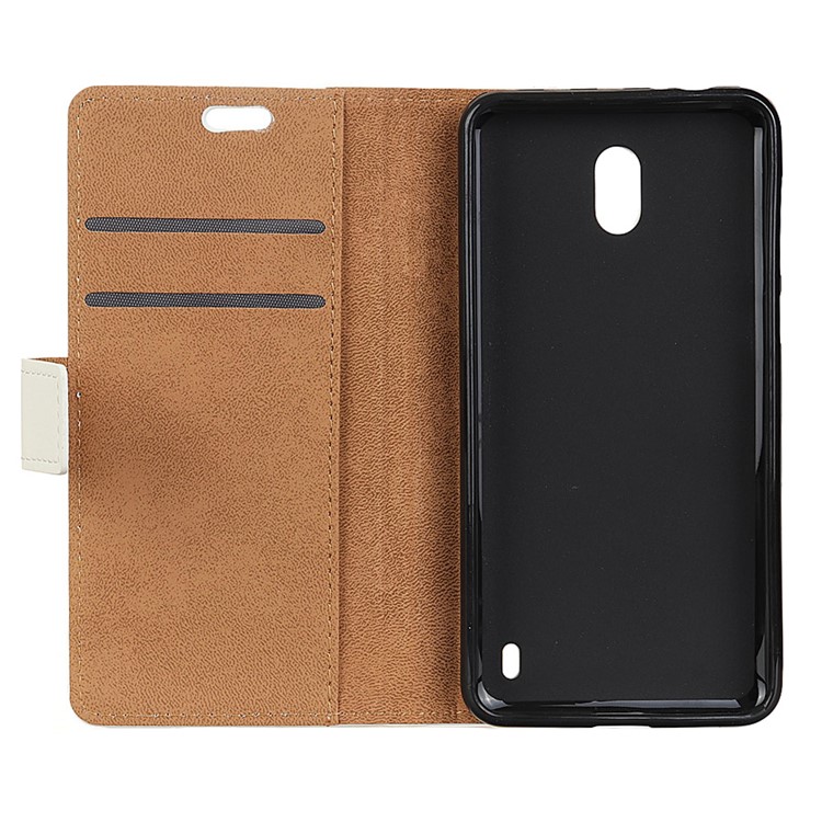 Pattern Printing Card Holder Stand Leather Mobile Phone Case for Nokia 2 - Green Flower Tree-5