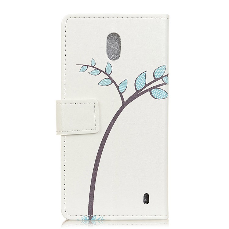 Pattern Printing PU Leather Protection Cellphone Cover with Card Slots for Nokia 2 - Two Owls on the Branch-4