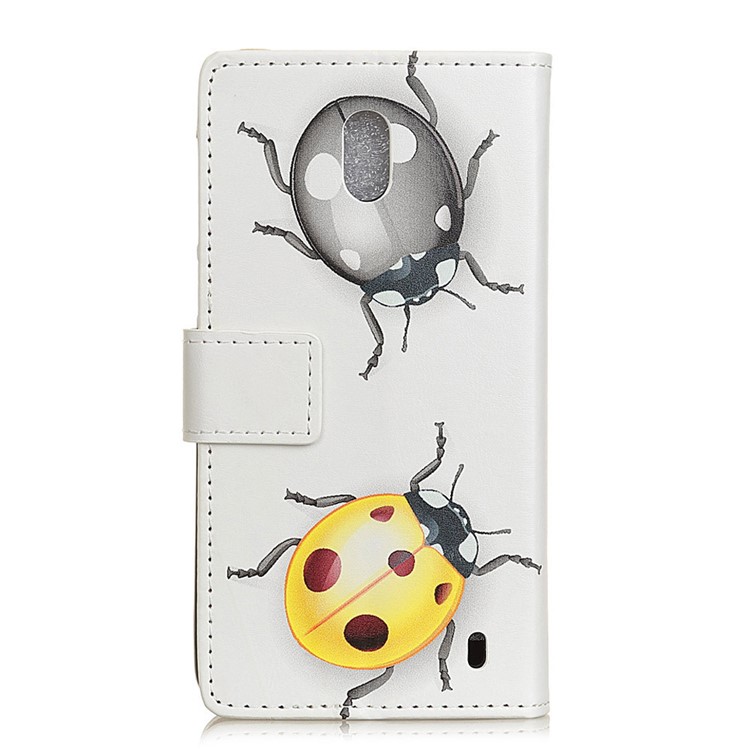 Pattern Printing Wallet Stand Leather Mobile Casing for Nokia 2 - Colorful Ladybirds-3