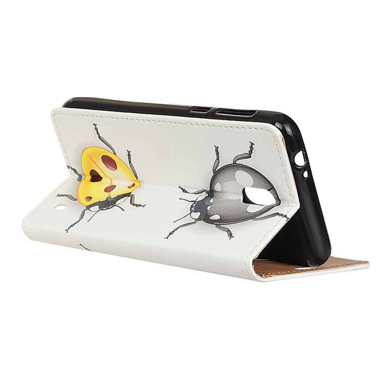 Pattern Printing Wallet Stand Leather Mobile Casing for Nokia 2 - Colorful Ladybirds-4
