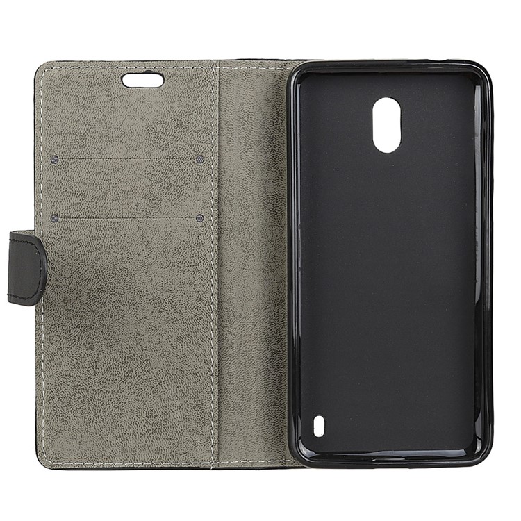 Magnetic PU Leather Stand Wallet Phone Cover for Nokia 2 - Black-4