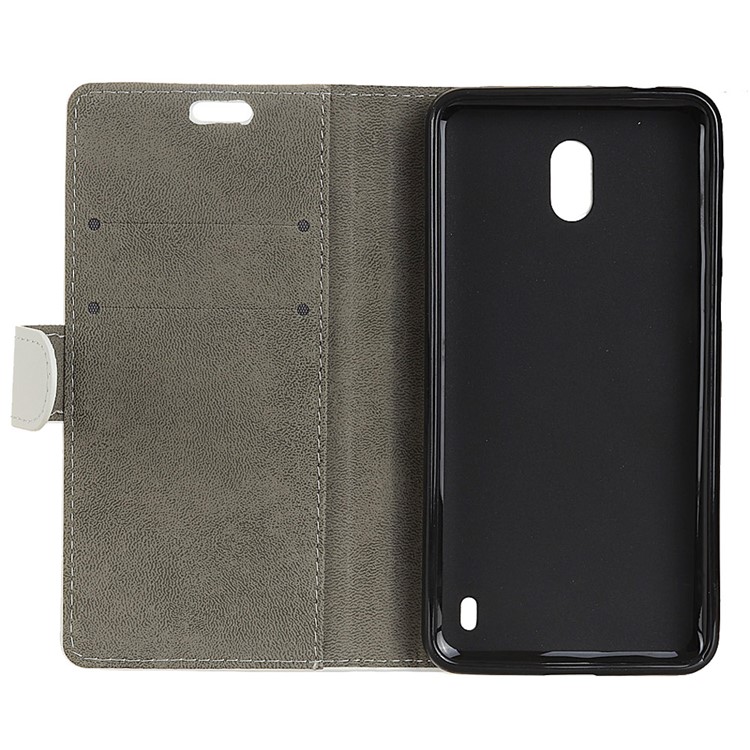Magnetic PU Leather Stand Wallet Phone Casing Cover for Nokia 2 - White-4