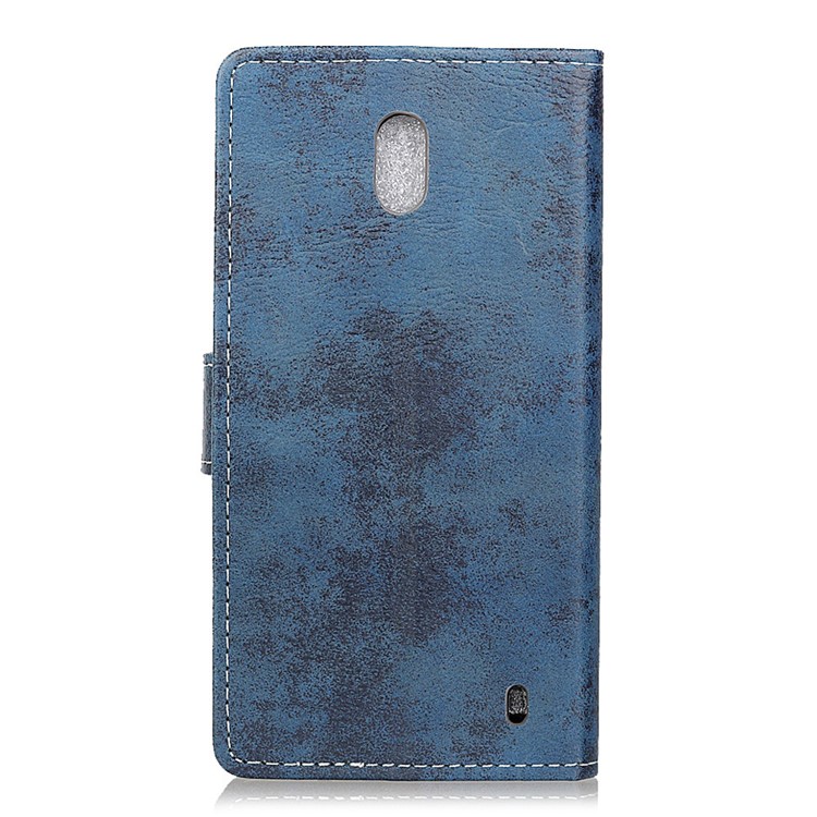 Retro Style Card Holder Leather Mobile Phone Shell for Nokia 2 - Blue-3